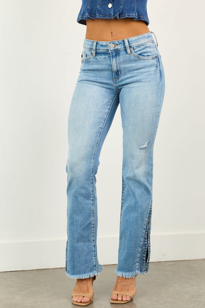 Women's Bootcut Jeans Medium Wash Stretch Denim