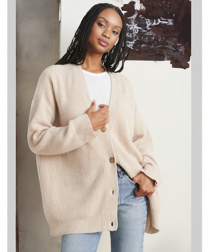 Women's Oversized Cardigan Ribbed Knit Comfortable