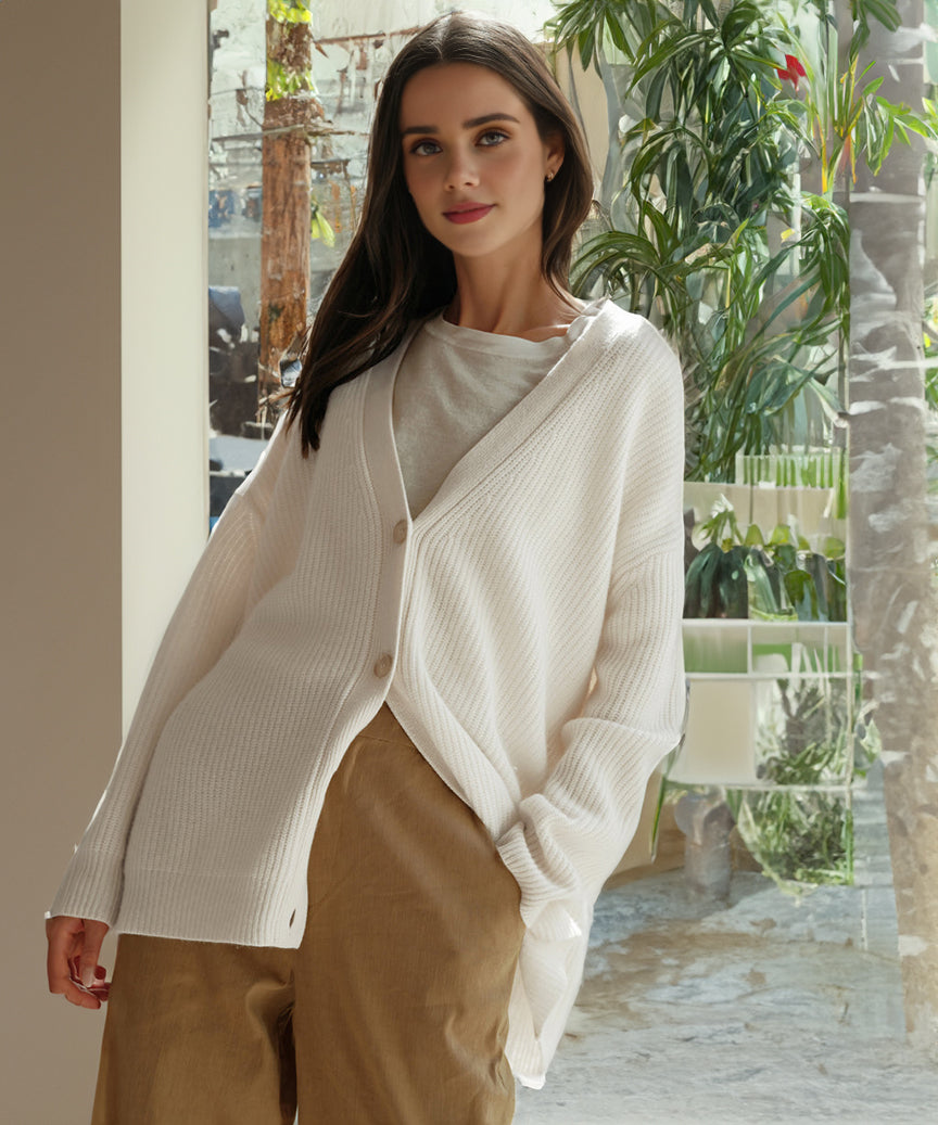 Women's Oversized Cardigan Ribbed Knit Comfortable