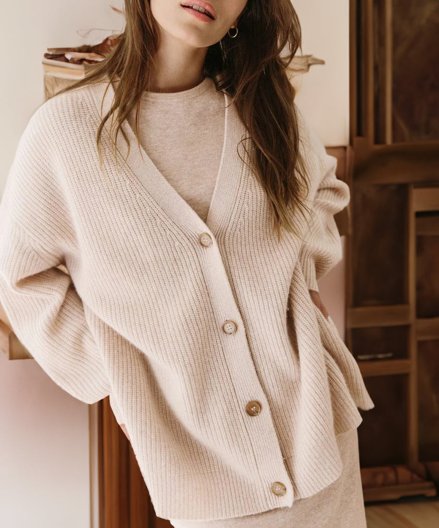 Women's Oversized Cardigan Ribbed Knit Comfortable