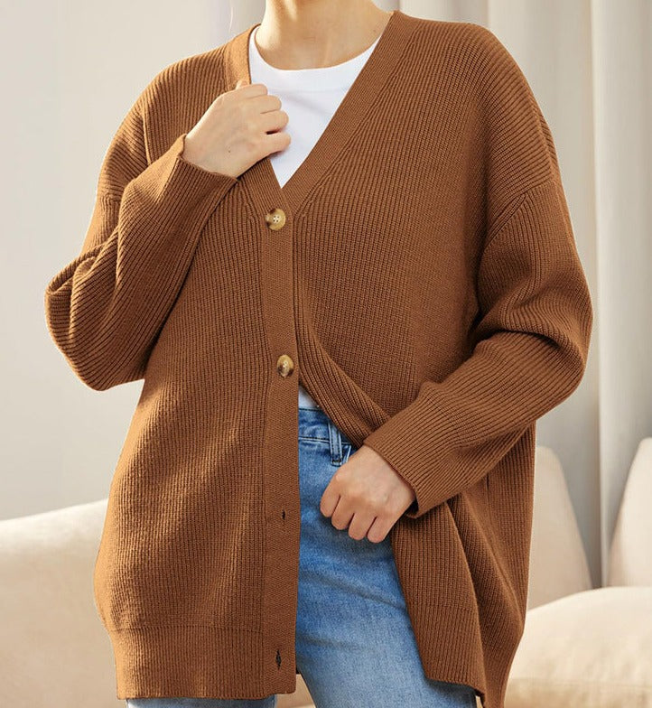 Women's Oversized Cardigan Ribbed Knit Comfortable