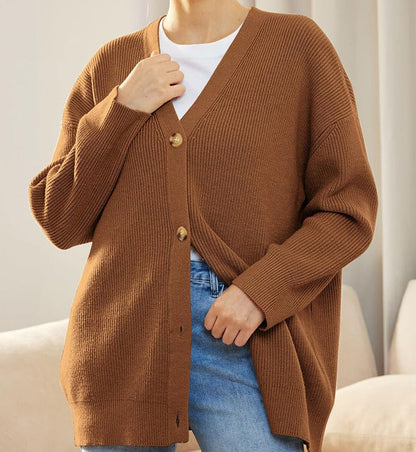 Women's Oversized Cardigan Ribbed Knit Comfortable