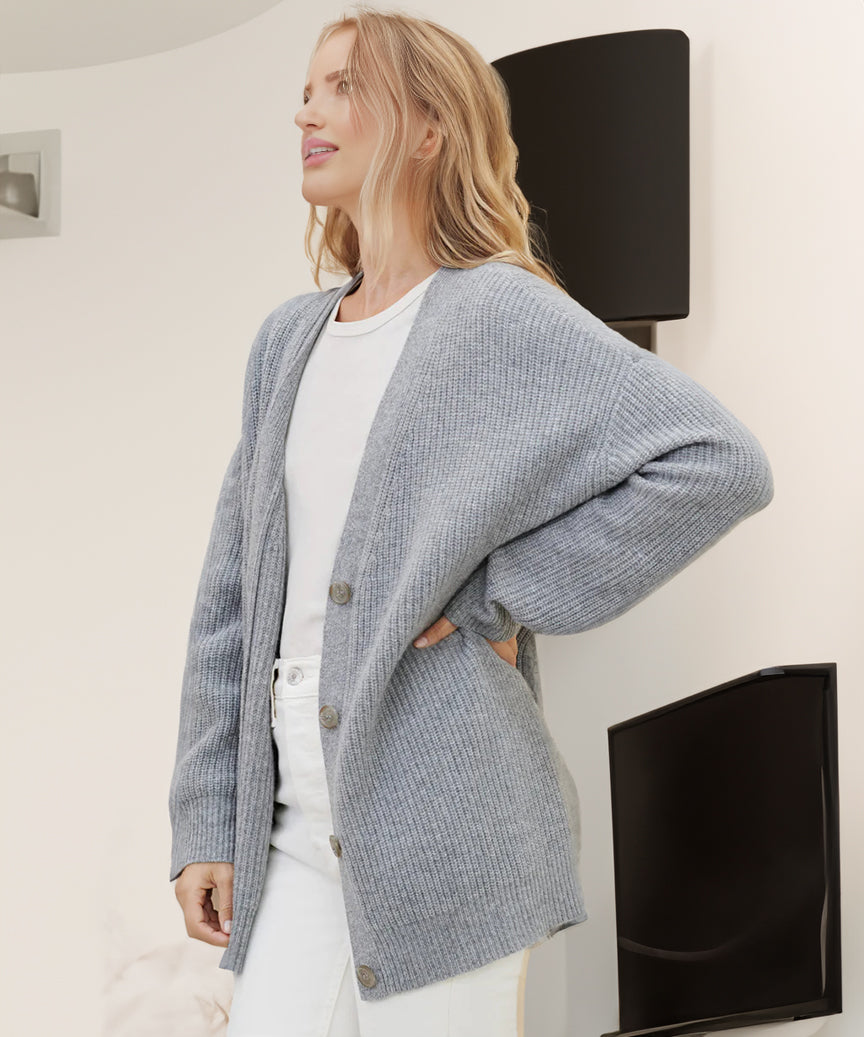 Women's Oversized Cardigan Ribbed Knit Comfortable