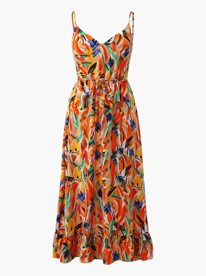 Women's Midi Dress Spaghetti Straps