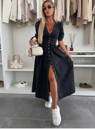 Women's Denim Dress Comfortable Blue