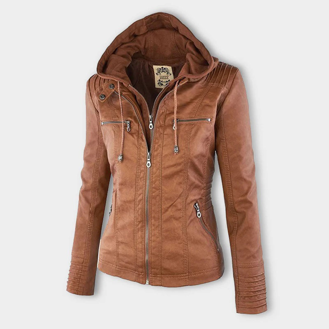 Ladies Biker-Style Hoodie Jacket