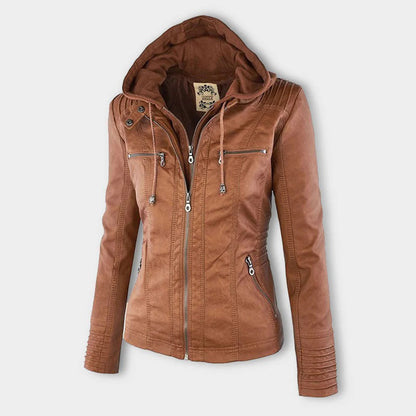 Ladies Biker-Style Hoodie Jacket