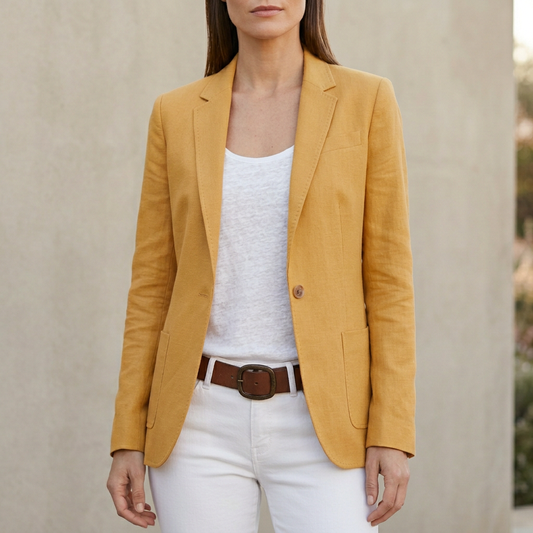 Men's Single-Breasted Blazer Classic Wool Navy - VibreMode