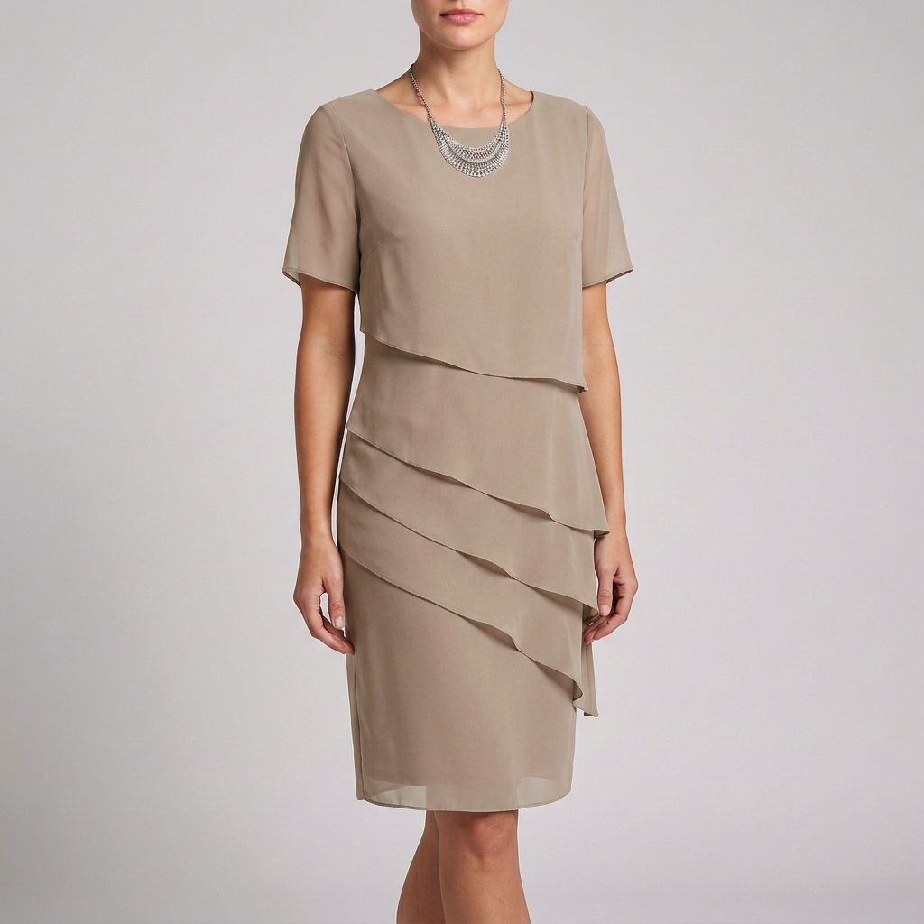 Women's Tiered Ruffle Dress Sheer Sleeves