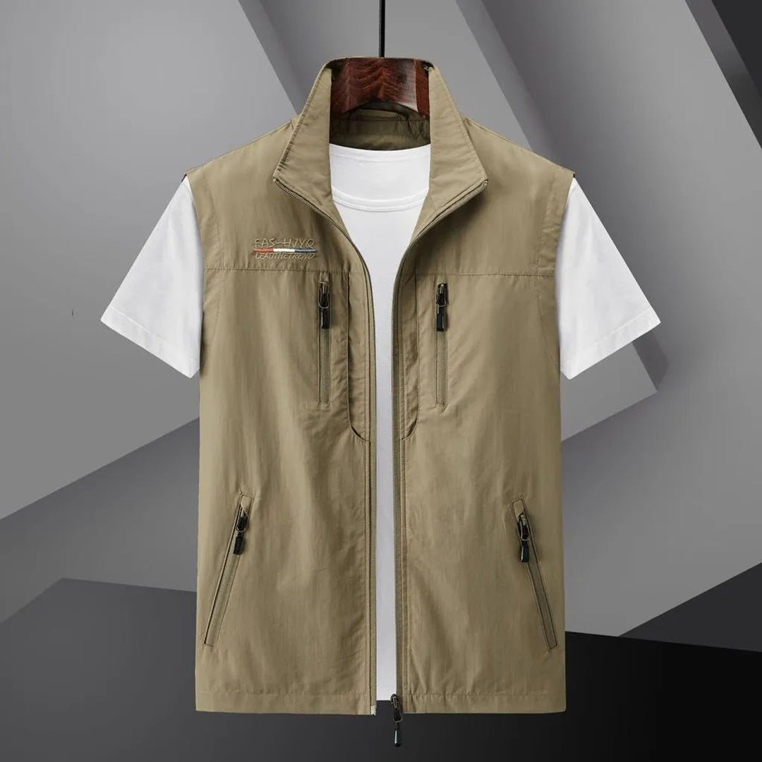 Men's Travel Vest Multi-Pocket Cotton Summer