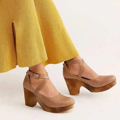 Women's Wedge Heels Closed Toe Ankle Strap