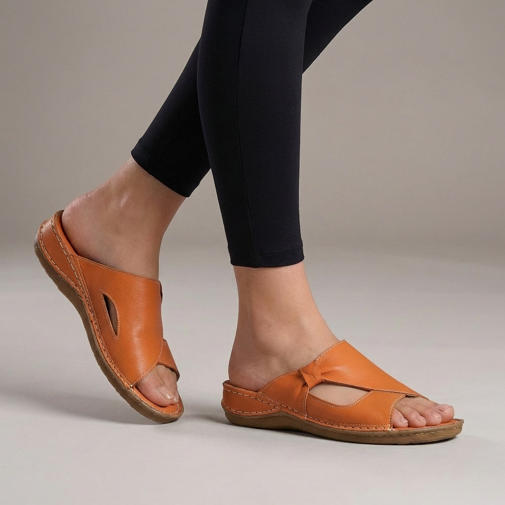 Women's Slide Sandals Contoured Wedge Heel