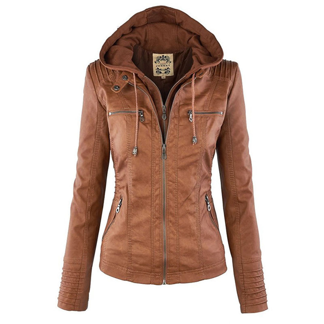 Ladies Biker-Style Hoodie Jacket