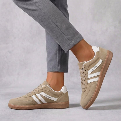 Men's Low- Lace-Up Sneakers Striped Detail