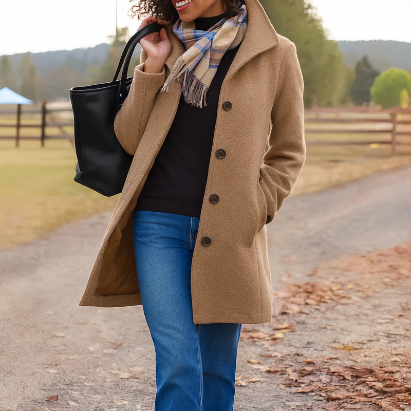 Women's Mid-Length Straight Cut Coat