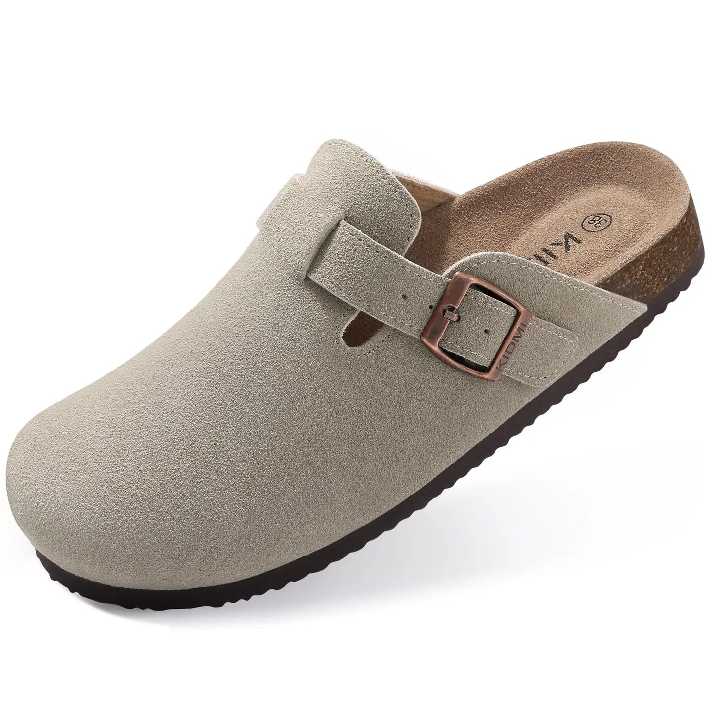 Comfortable Suede Mule Shoes with Contoured Cork Footbed
