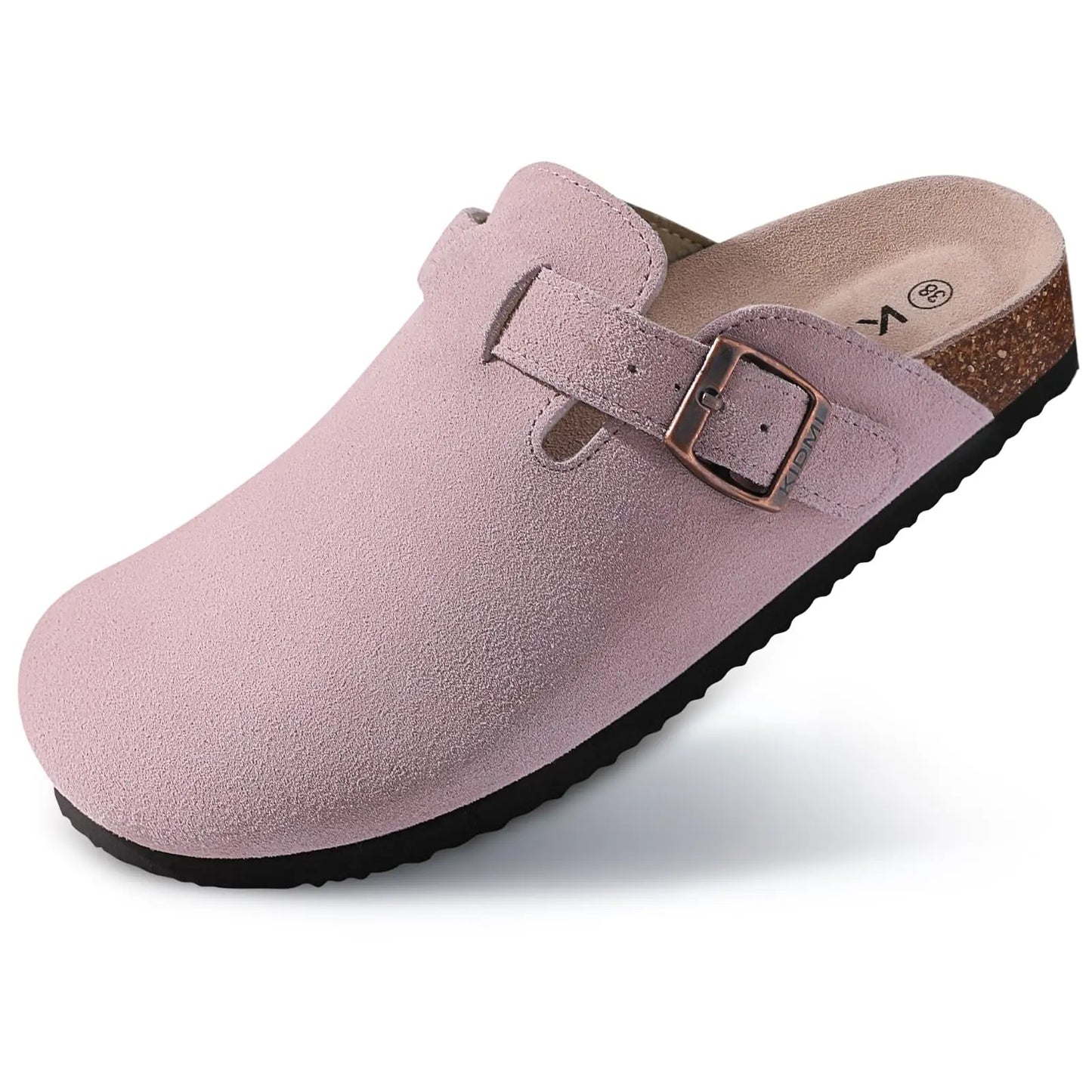 Comfortable Suede Mule Shoes with Contoured Cork Footbed