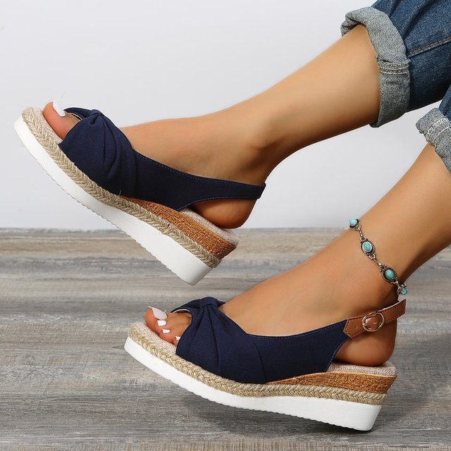 Knot Design Espadrille Wedge Sandals for Women – Effortless Summer Style
