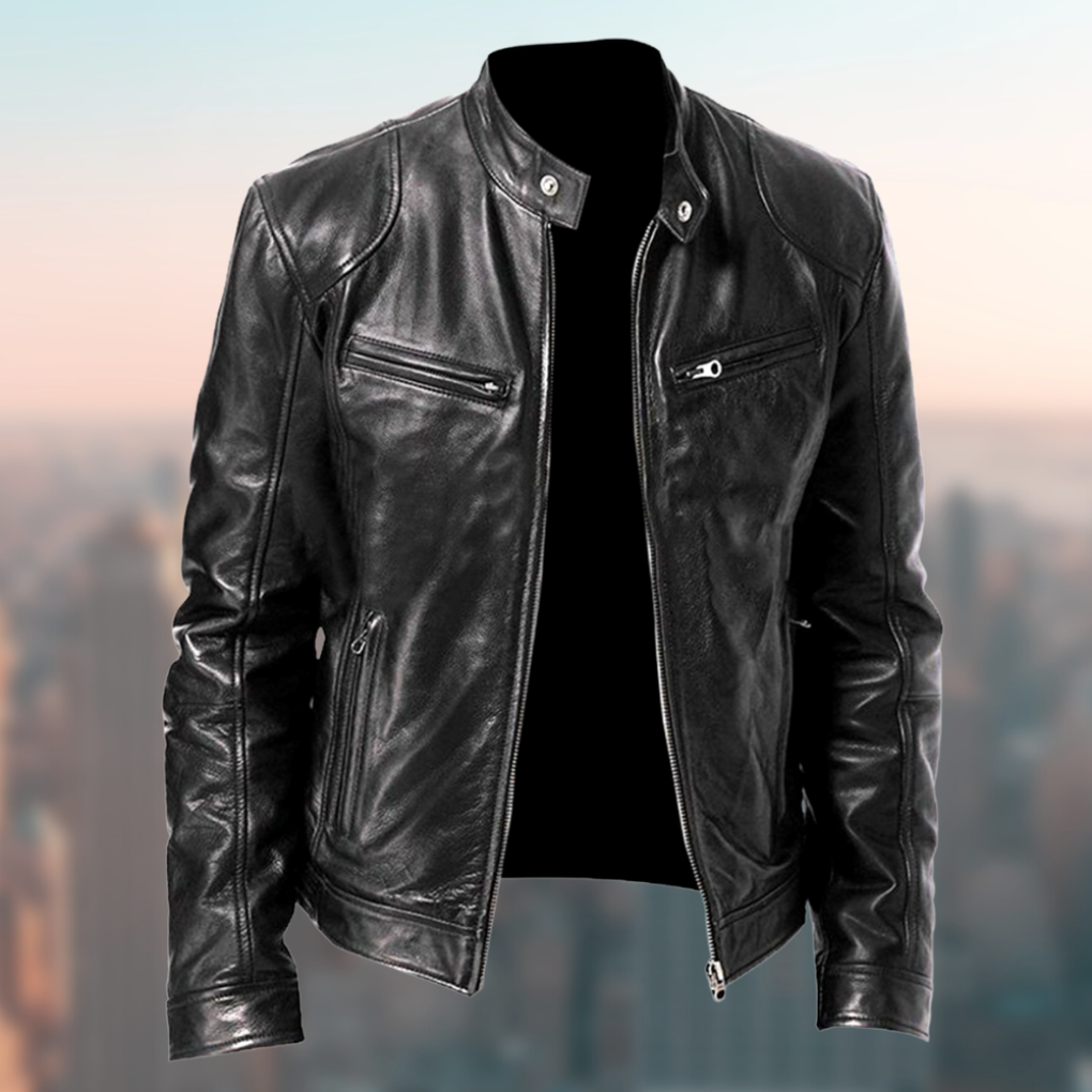Men's Leather Jacket Timeless Brown - VibreMode