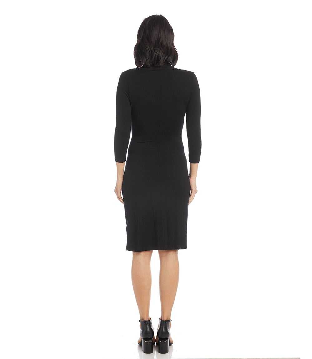 Elegant Ladies' 3/4 Sleeve Wrap Dress