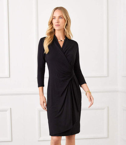 Elegant Ladies' 3/4 Sleeve Wrap Dress