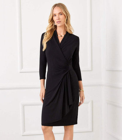 Elegant Ladies' 3/4 Sleeve Wrap Dress