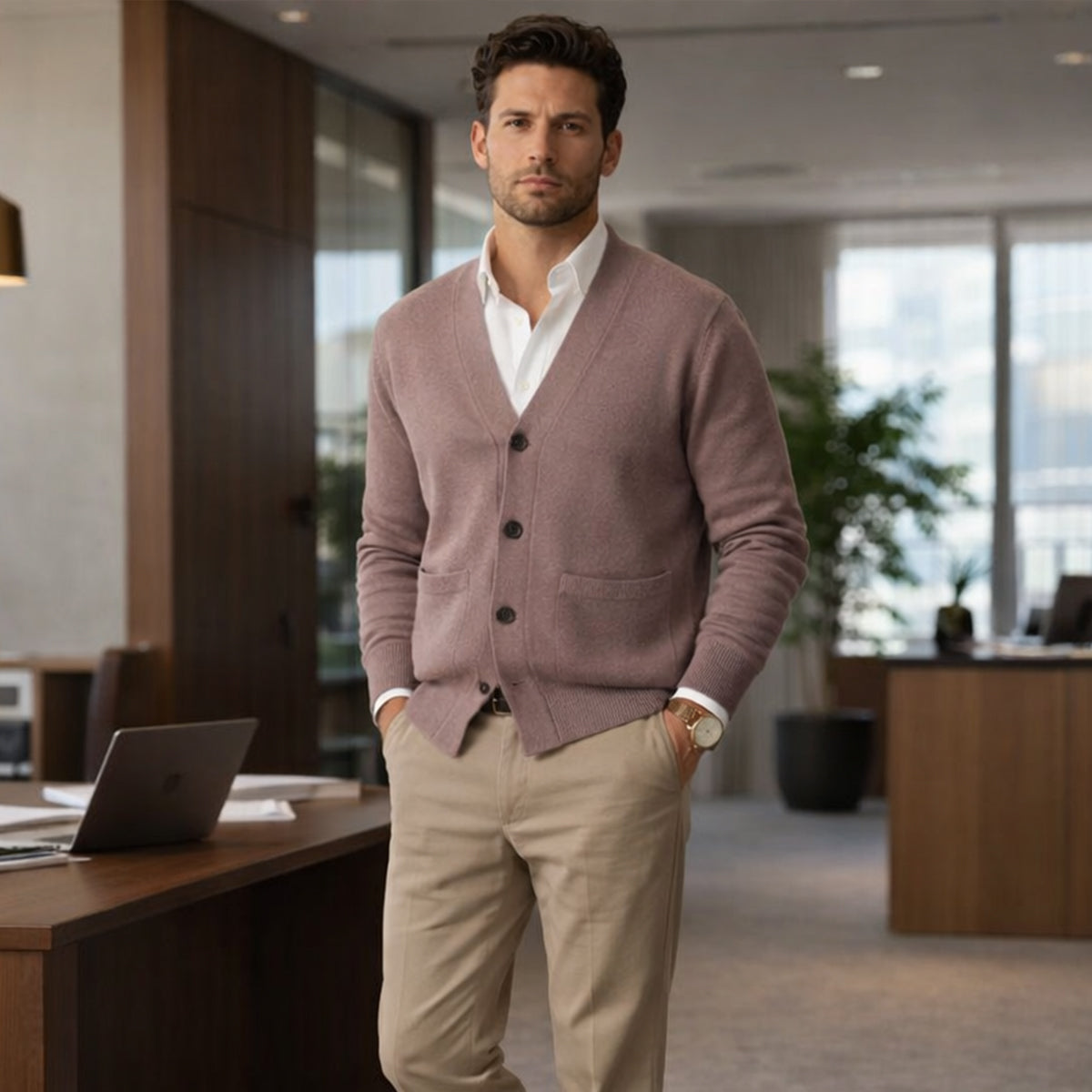 Men's 100% Cashmere Cardigan