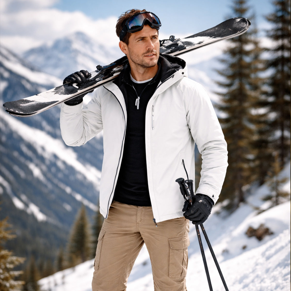 Waterproof Softshell Rain Jacket Windproof Hooded Outdoor Hiking Coat
