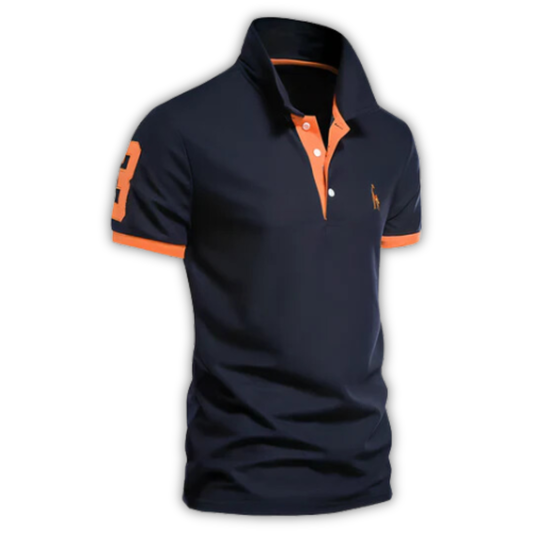 Men's Short Sleeve Polo Shirt Contrast Trim - VibreMode