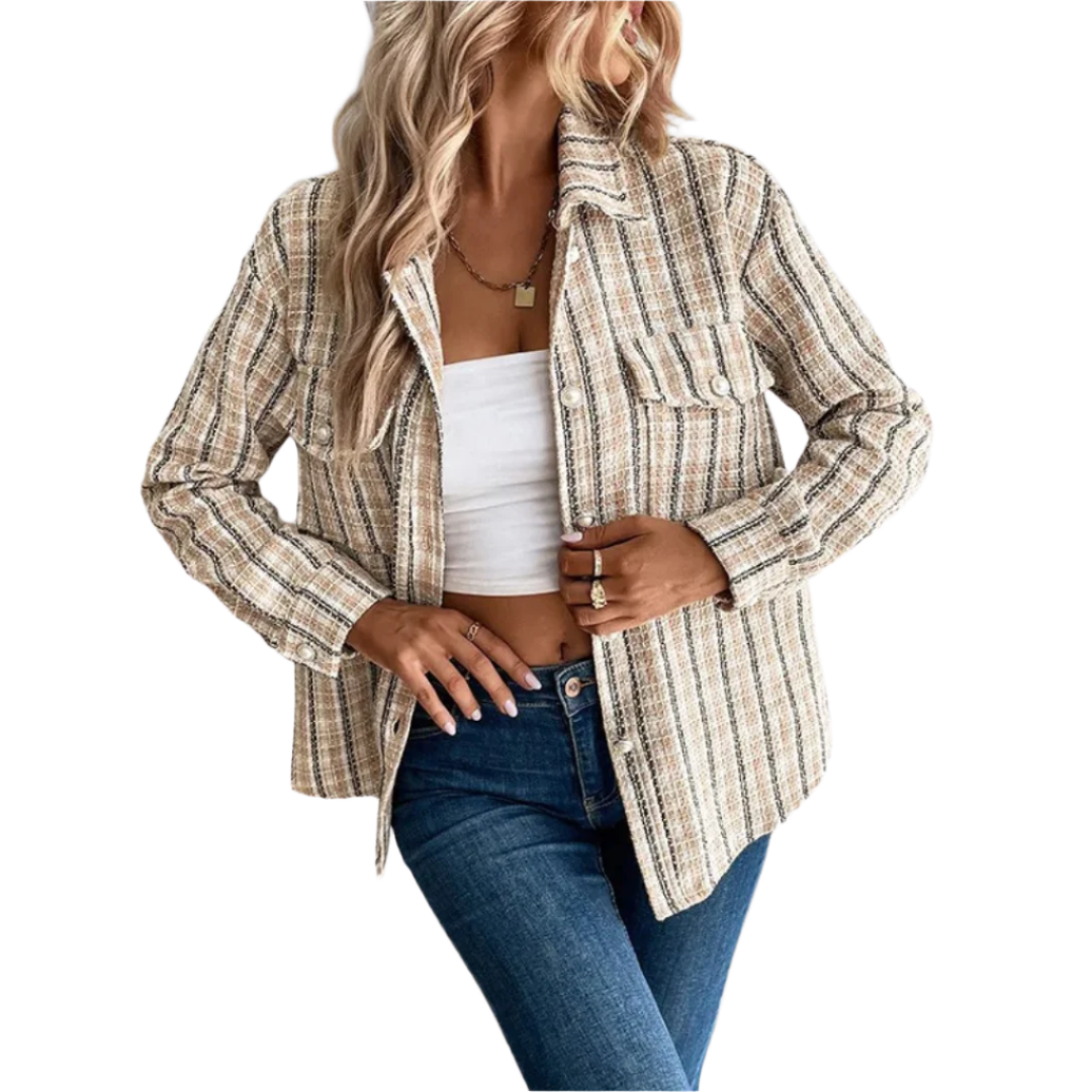 Women's Long Sleeve Blouse Cotton Casual White - VibreMode