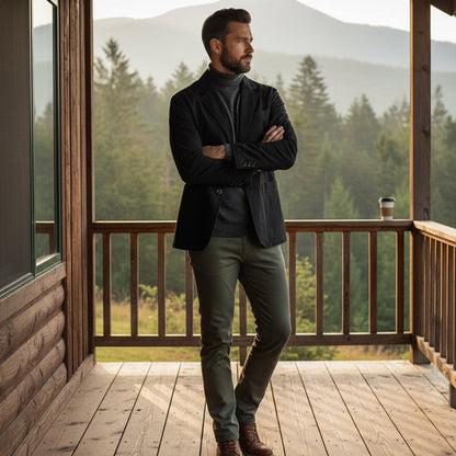 Men's Cotton Blazer Windbreaker With Pockets