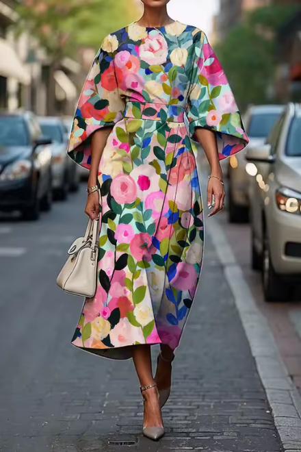 Pretty Waist Midi Summer Dress