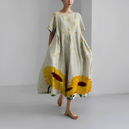 Casual Floral Midi Dress for Women