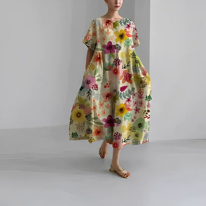 Casual Floral Knee Length Women Dress