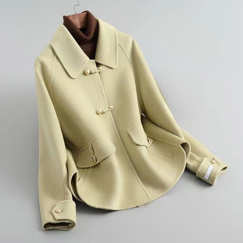 Sofia Amoretti's L'Arte della Perla Elegant Knit Coat with Pearl Buttons