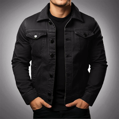 Men's Denim Jacket Buttons Practical Pockets