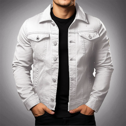 Men's Denim Jacket Buttons Practical Pockets