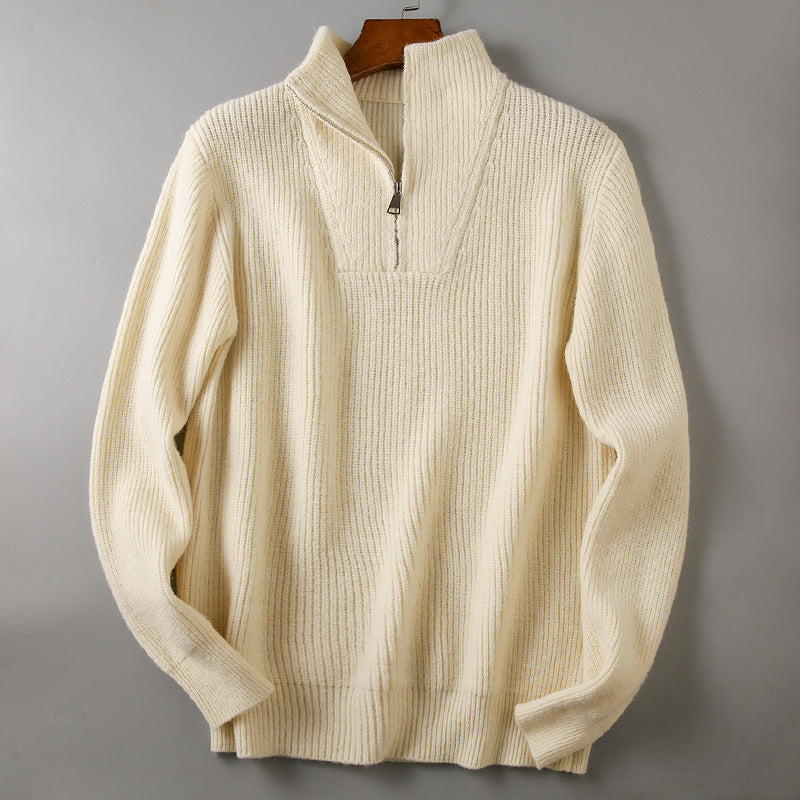 Textured Crew Neck Pullover Sweater