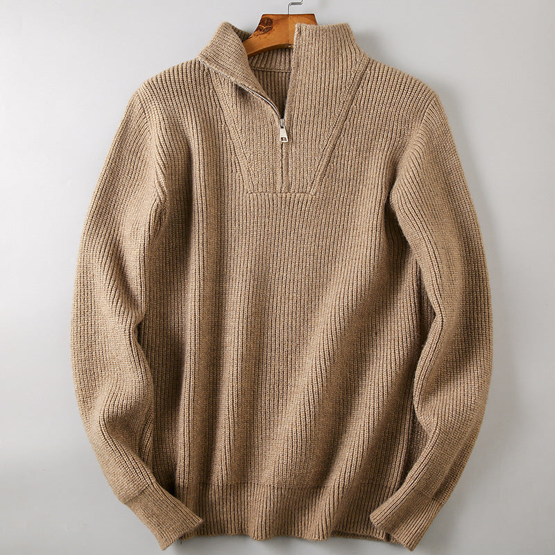 Textured Crew Neck Pullover Sweater