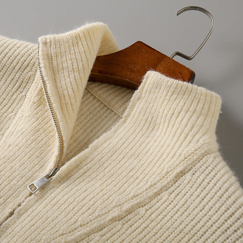 Textured Crew Neck Pullover Sweater