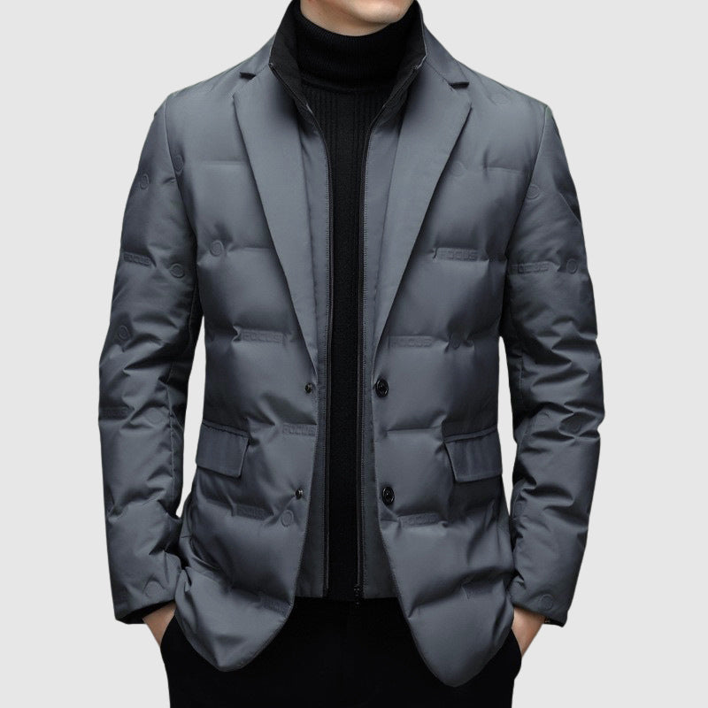 Men's Quilted Jacket Button Front Design