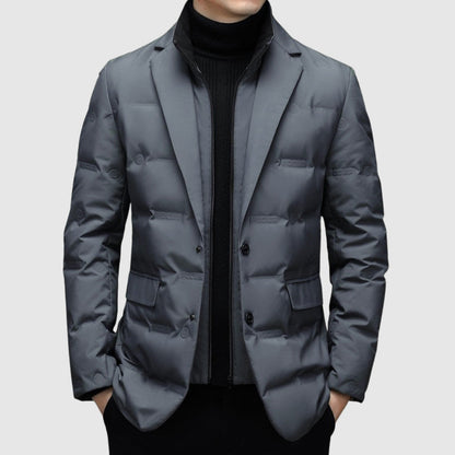 Men's Quilted Jacket Button Front Design