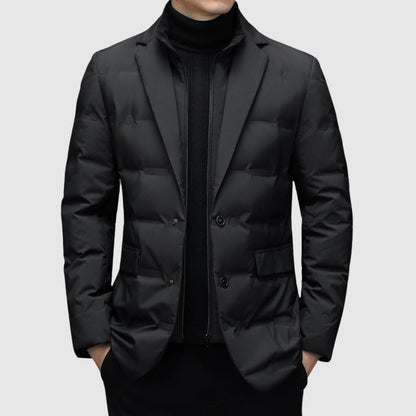 Men's Quilted Jacket Button Front Design - VibreMode