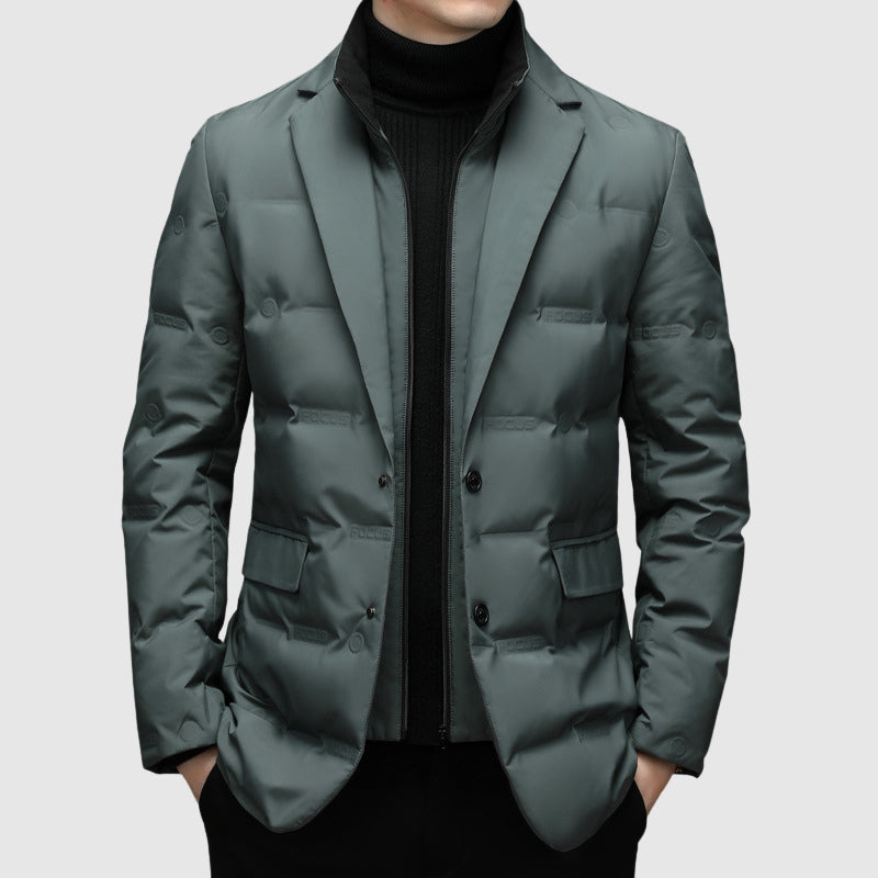 Men's Quilted Jacket Button Front Design