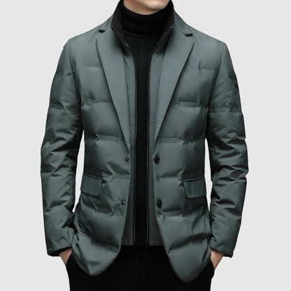 Men's Quilted Jacket Button Front Design
