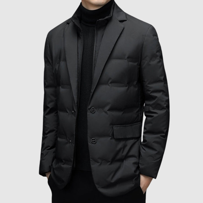 Men's Quilted Jacket Button Front Design