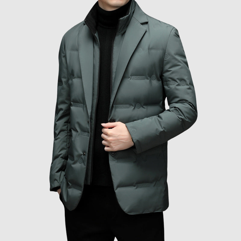 Men's Quilted Jacket Button Front Design