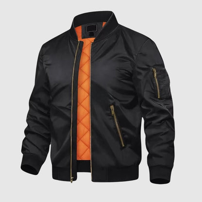 Alessandro Veneti Men's Aviator Leather Jacket