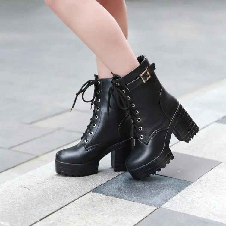 Women's Lace-Up Ankle Boots - VibreMode