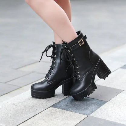 Women's Lace-Up Ankle Boots - VibreMode